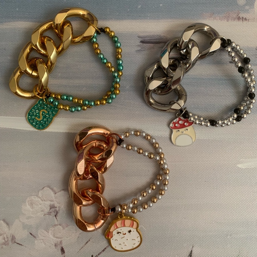 Squishmallows Chunky Link Charm Bracelet $25 Each